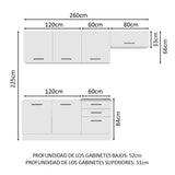 Cocina Integral 260cm Blanco Agata 02