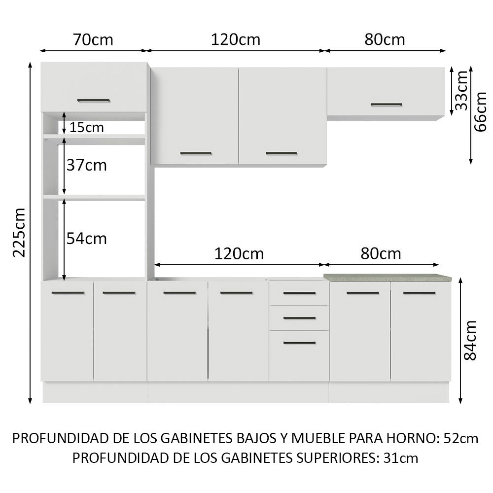 Cocina Integral 270 cm Blanco Agata Madesa