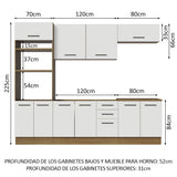 Cocina Integral 270cm Marrón/Blanco Agata 01