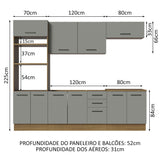 Cocina Integral 270cm Marrón/Gris Agata 01