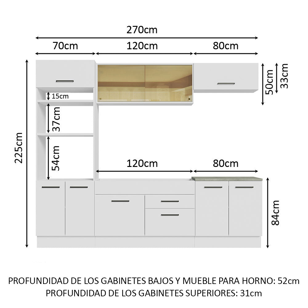 Cocina Integral 270cm Blanco Agata 03