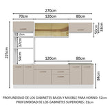Cocina Integral 270cm Blanco/Crema Agata 03
