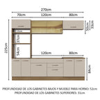 Cocina Integral 270 cm Marrón/Crema Agata Madesa