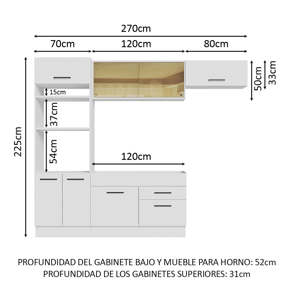 Cocina Integral 270cm Blanco Agata 04