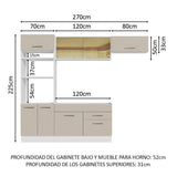 Cocina Integral 270cm Blanco/Crema Agata 04
