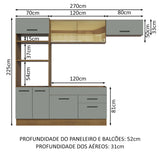 Cocina Integral 270cm Marrón/Gris Agata 04