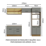 Cocina Integral 270cm Marrón/Gris Agata 05