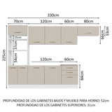 Cocina Integral 330cm Blanco/Crema Agata 01