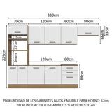 Cocina Integral 330cm Marrón/Blanco Agata 01