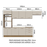 Cocina Integral 330cm Marrón/Crema Agata Madesa 01