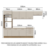 Cocina Integral 330cm Marrón/Crema Agata 01