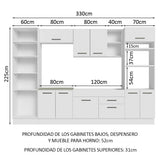 Cocina Integral 330cm Blanco Agata 02