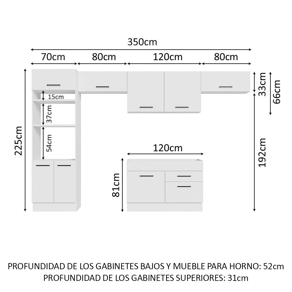 Cocina Integral 350cm Blanco Agata 01