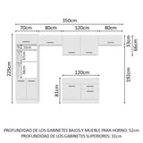 Cocina Integral 350cm Blanco Agata 01