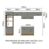 Cocina Integral 350cm Marrón/Gris Agata 01