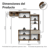 Cocina Integral 196cm Marrón/Crema Aura Madesa 01
