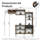 Cocina Integral 196cm Marrón/Negro Aura Madesa 01