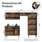 Cocina Compacta 220 cm Marrón/Negro Deli Madesa