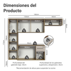 Cocina Compacta 180 cm Marrón/Crema Easy Madesa