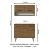 Cocina Integral 105cm Marrón Emilly Madesa 03