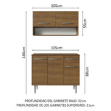Cocina Integral 105cm Marrón Emilly 03