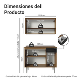 Cocina Integral 105cm Marrón/Negro Emilly 03