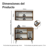 Cocina Integral 105cm Marrón/Gris Emilly 03