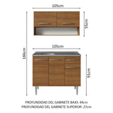 Cocina Integral 105cm con Tarja Marrón Emilly 04