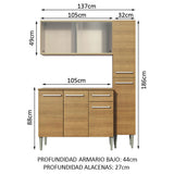 Cocina Compacta 137cm Marrón Emilly Force 02