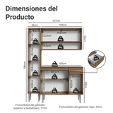 Cocina Compacta 137 cm Emilly Marrón 012