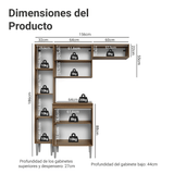 Cocina Compacta 156 cm Emilly Marrón/Negro 01