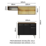 Cocina Compacta 165cm Marrón/Negro Emilly Madesa 04