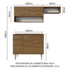 Cocina Compacta 165 cm 5 Puertas 1 Cajón Marrón Emilly Madesa 07