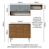 Cocina Integral 165cm con Encimera Marrón/Gris Emilly Madesa 08
