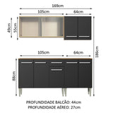 Cocina Compacta 169cm Marrón/Negro Emilly Box 03