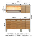 Cocina Compacta 169cm Marrón Emilly Dance 07