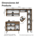 Cocina Compacta 197 cm Marrón Emilly Madesa