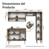 Cocina Compacta 197 cm Emilly Marrón 01