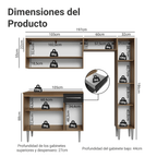 Cocina Compacta 197 cm Marrón/Negro Emilly Madesa