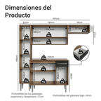 Cocina Compacta 197 cm Marrón/Negro Emilly Madesa