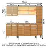 Cocina Integral 201cm Marrón Emilly West 03