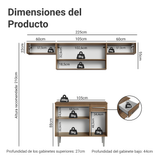 Cocina Integrale 225cm Marrón Emilly Madesa 01