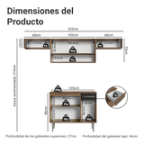 Cocina Integrale 225cm Marrón/Negro Emilly Madesa 01