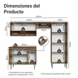 Cocina Integral 229cm sin Fregadero Marrón Emilly Pop 02