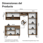 Cocina Compacta 229 cm Marrón/Blanco Emilly Madesa