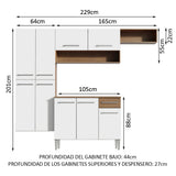 Cocina Integral 229cm Marrón/Blanco Emilly Fit 03