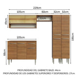 Cocina Integral 229cm Marrón Emilly 04
