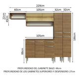 Cocina Integral 229cm Marrón Emilly 07