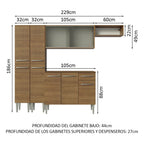 Cocina Compacta 229 cm Marrón Emilly Madesa