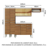 Cocina Integral 229cm Marrón Emilly 09